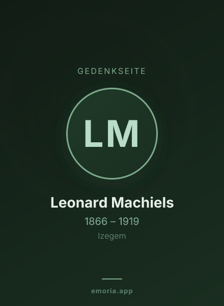 Gedenkportrait von Leonard Machiels