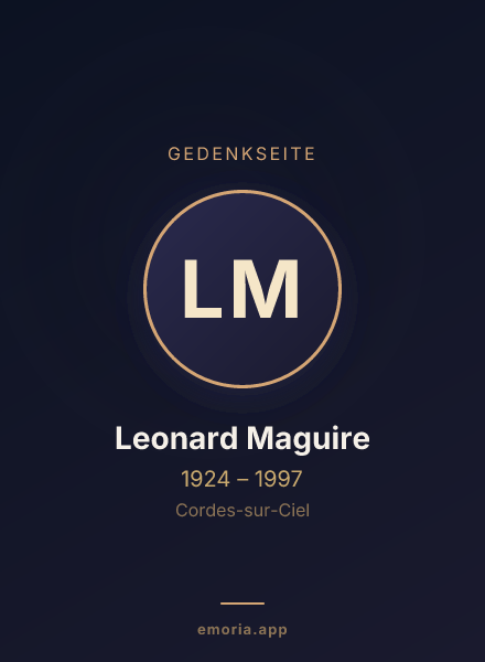 Gedenkportrait von Leonard Maguire