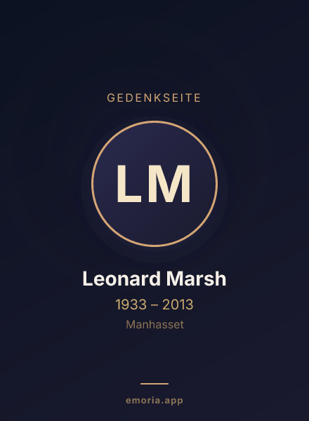 Gedenkportrait von Leonard Marsh