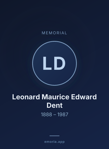 Memorial portrait of Leonard Maurice Edward Dent