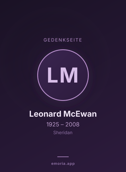 Gedenkportrait von Leonard McEwan