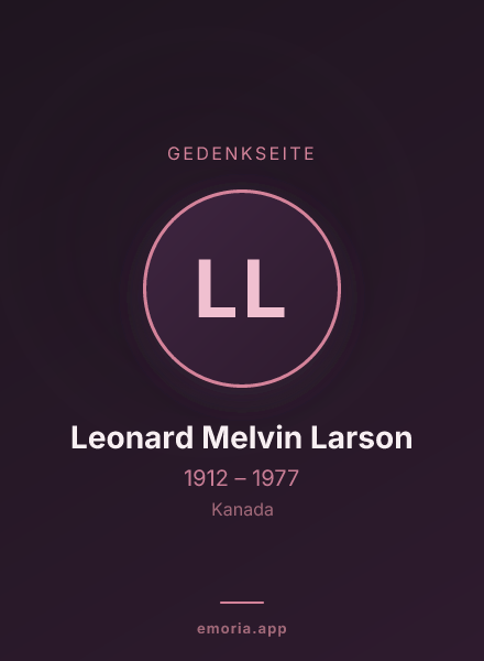 Gedenkportrait von Leonard Melvin Larson
