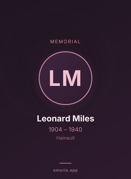 Memorial portrait of Leonard Miles