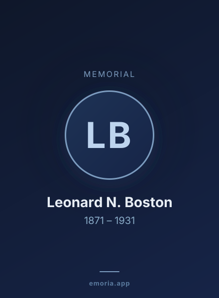 Memorial portrait of Leonard N. Boston