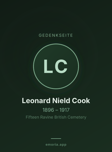 Gedenkportrait von Leonard Nield Cook