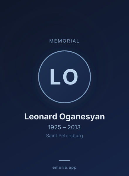 Memorial portrait of Leonard Oganesyan