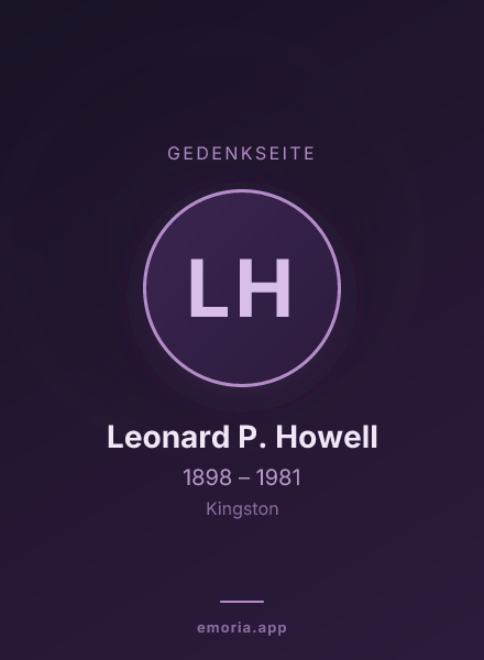 Gedenkportrait von Leonard P. Howell