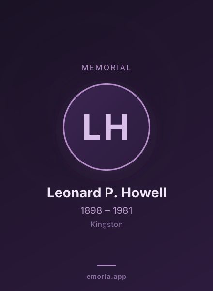 Memorial portrait of Leonard P. Howell