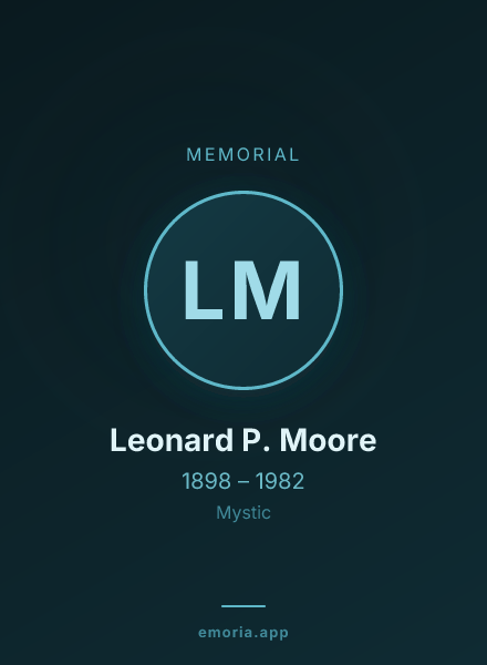 Memorial portrait of Leonard P. Moore