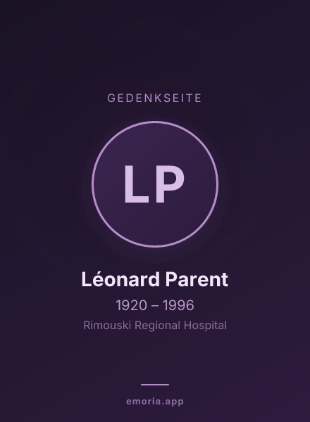 Gedenkportrait von Léonard Parent