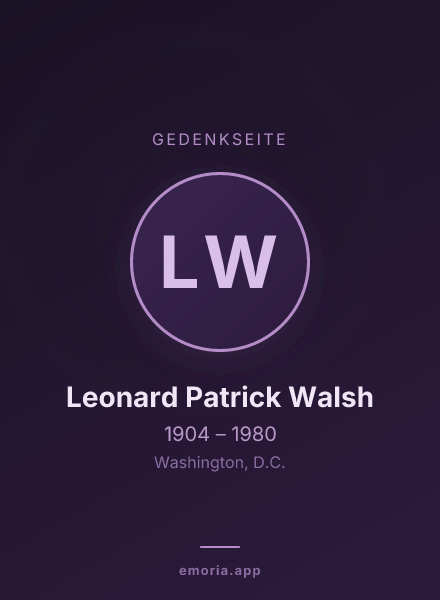 Gedenkportrait von Leonard Patrick Walsh
