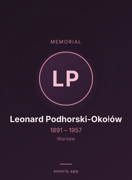 Memorial portrait of Leonard Podhorski-Okołów