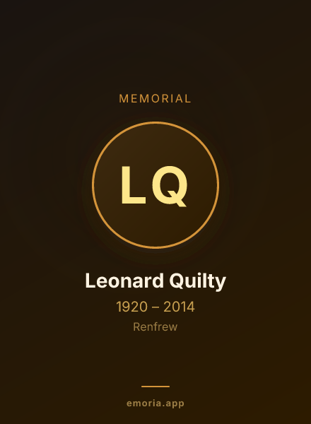 Memorial portrait of Leonard Quilty