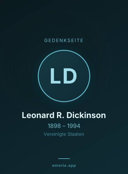 Gedenkportrait von Leonard R. Dickinson