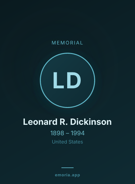 Memorial portrait of Leonard R. Dickinson