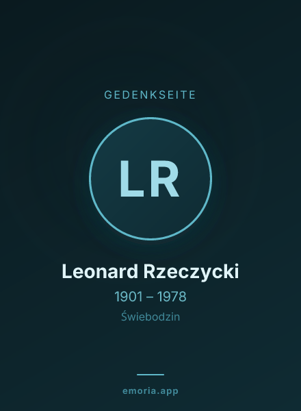 Gedenkportrait von Leonard Rzeczycki