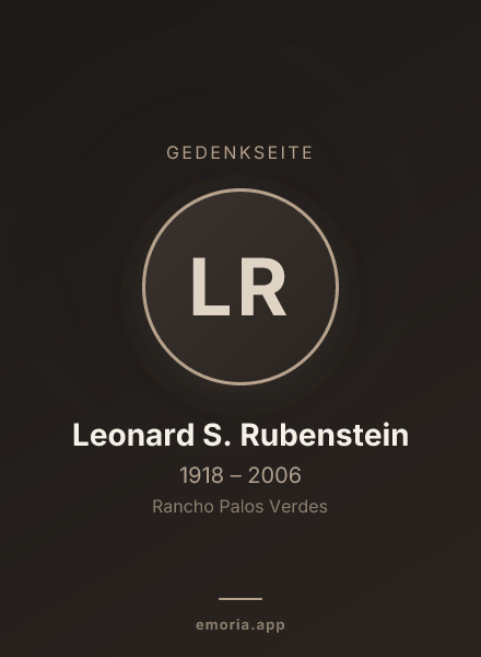 Gedenkportrait von Leonard S. Rubenstein