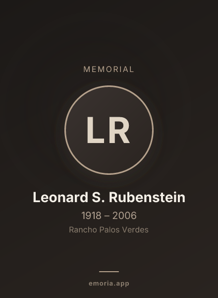Memorial portrait of Leonard S. Rubenstein