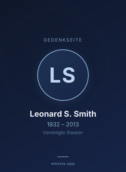 Gedenkportrait von Leonard S. Smith
