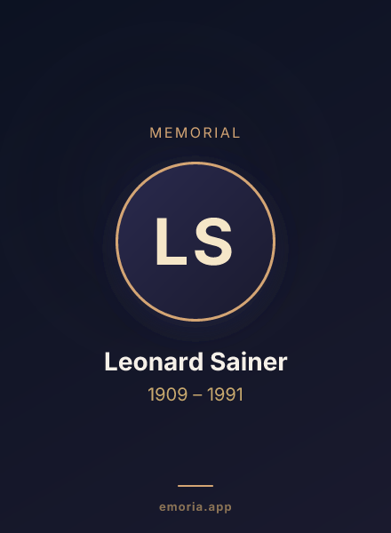 Memorial portrait of Leonard Sainer