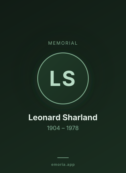 Memorial portrait of Leonard Sharland
