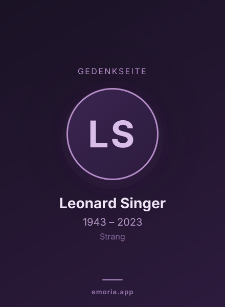 Gedenkportrait von Leonard Singer