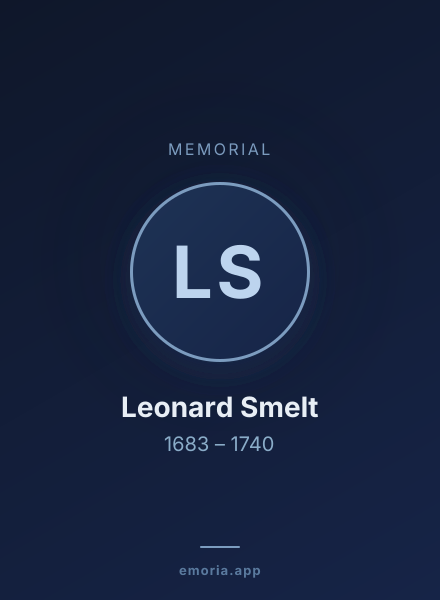 Memorial portrait of Leonard Smelt