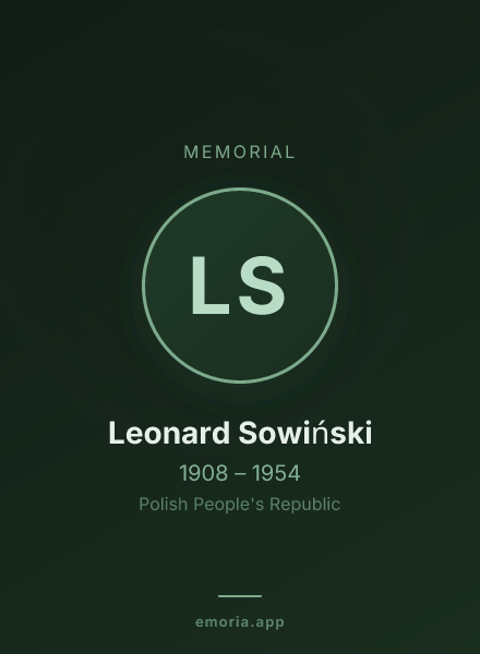 Memorial portrait of Leonard Sowiński