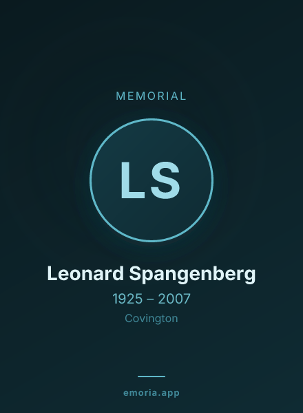 Memorial portrait of Leonard Spangenberg