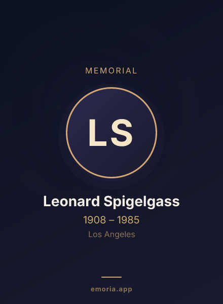 Memorial portrait of Leonard Spigelgass