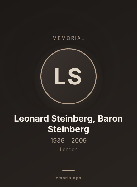 Memorial portrait of Leonard Steinberg, Baron Steinberg