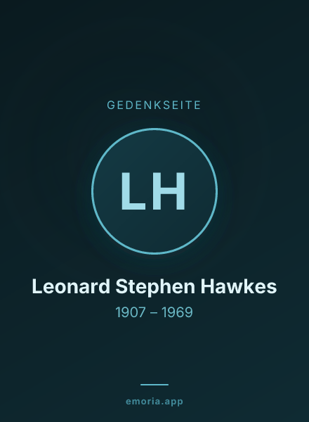 Gedenkportrait von Leonard Stephen Hawkes