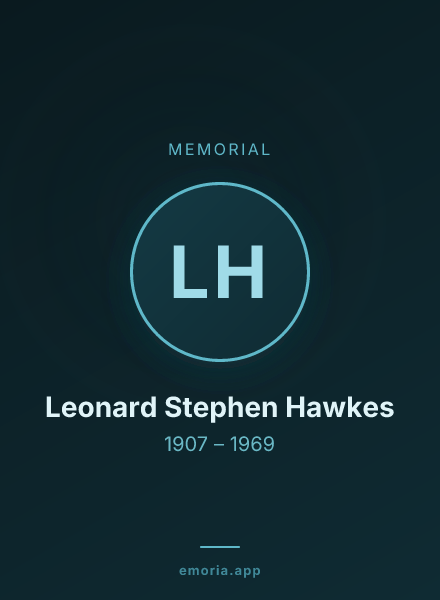 Memorial portrait of Leonard Stephen Hawkes