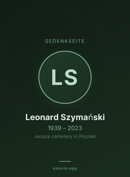 Gedenkportrait von Leonard Szymański