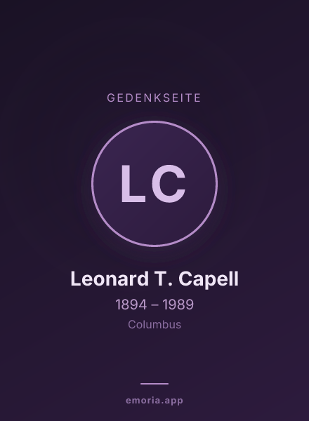 Gedenkportrait von Leonard T. Capell
