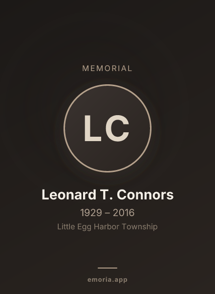 Memorial portrait of Leonard T. Connors