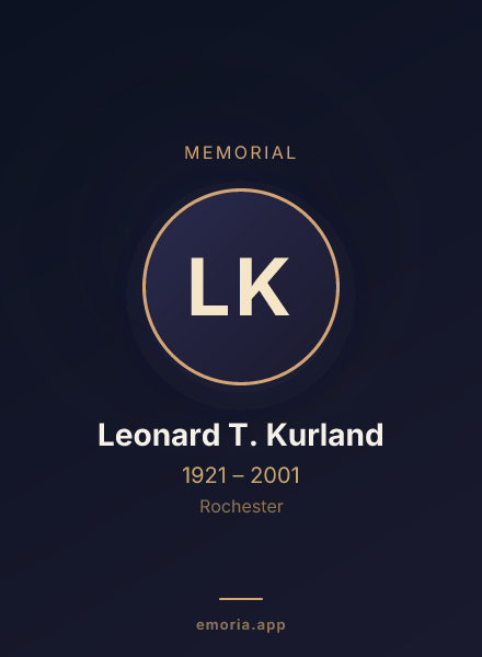 Memorial portrait of Leonard T. Kurland