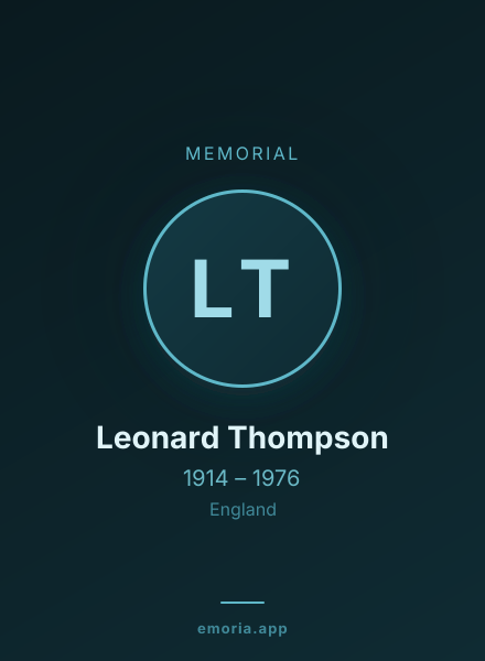 Memorial portrait of Leonard Thompson