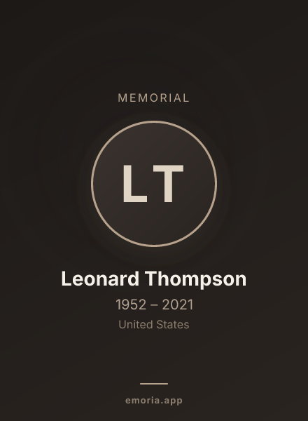 Memorial portrait of Leonard Thompson