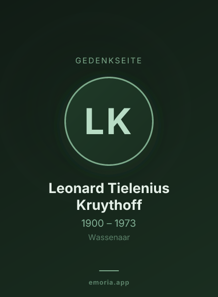 Gedenkportrait von Leonard Tielenius Kruythoff