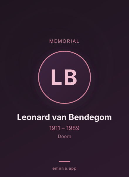 Memorial portrait of Leonard van Bendegom