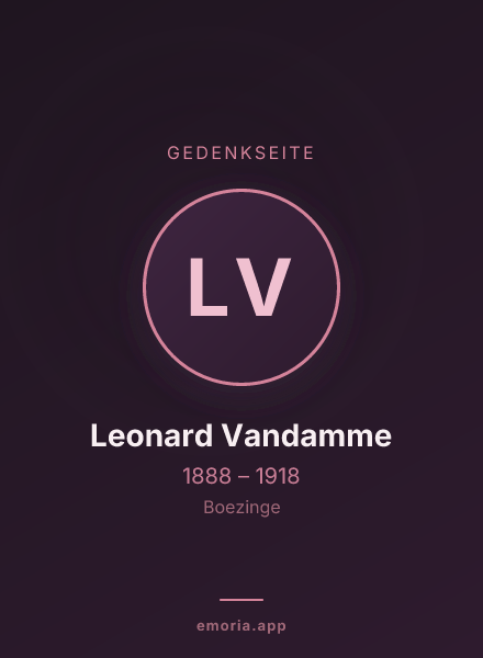 Gedenkportrait von Leonard Vandamme