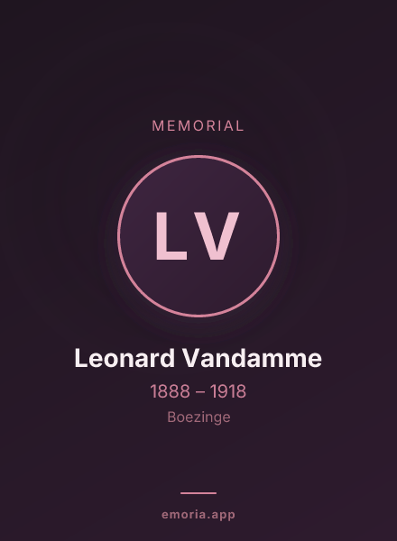 Memorial portrait of Leonard Vandamme