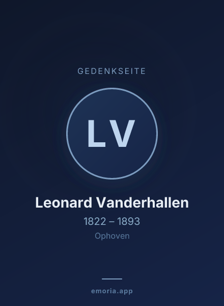 Gedenkportrait von Leonard Vanderhallen