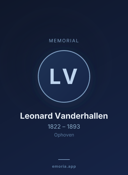 Memorial portrait of Leonard Vanderhallen