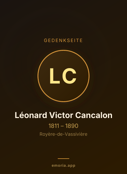 Gedenkportrait von Léonard Victor Cancalon