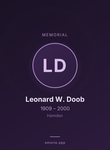 Memorial portrait of Leonard W. Doob