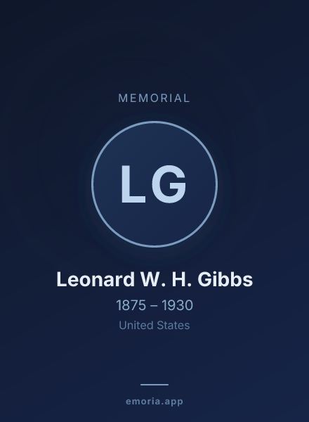 Memorial portrait of Leonard W. H. Gibbs