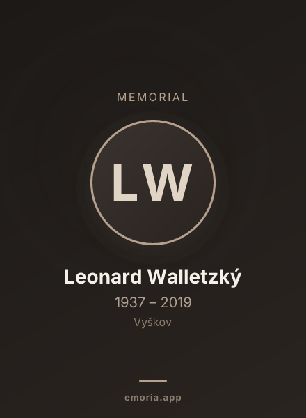 Memorial portrait of Leonard Walletzký