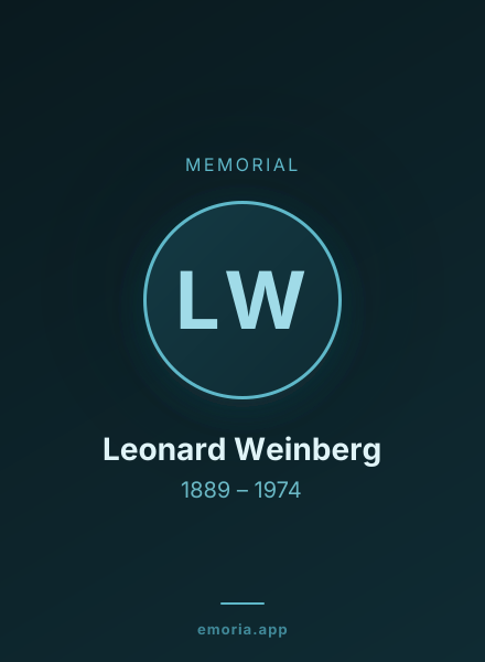 Memorial portrait of Leonard Weinberg